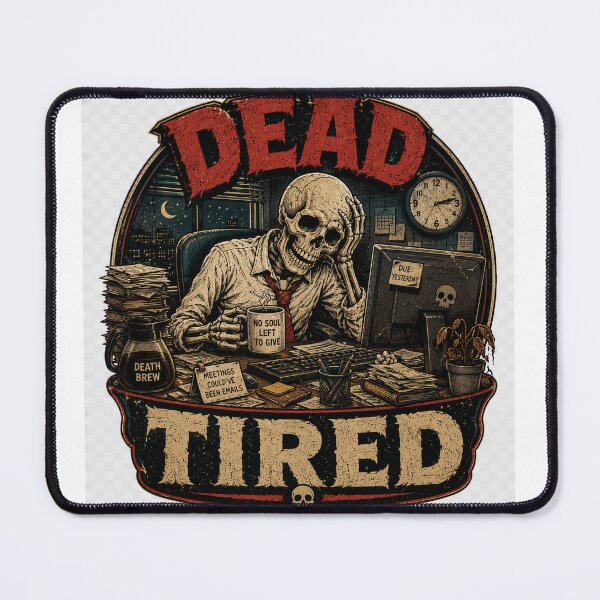 Item preview, Dead Tired Skeleton Office Worker Funny Corporate Burnout Design designed and sold by Ciuline.