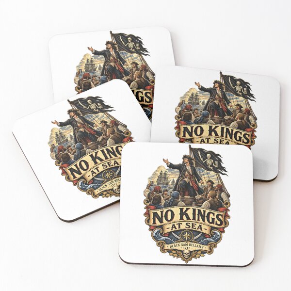Item preview, No Kings at Sea – Black Sam Bellamy Pirate Design designed and sold by Past in Threads.