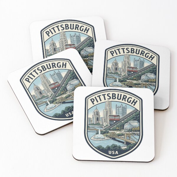 Item preview, Vintage Pittsburgh Pennsylvania Skyline Travel Badge designed and sold by k3rstman1.