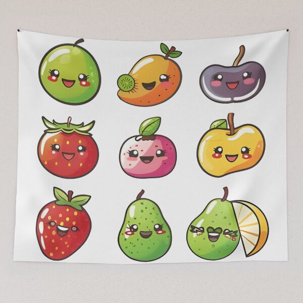 Item preview, Kawaii Fruit Cartoon Aesthetic designed and sold by arjonrasikmuna.