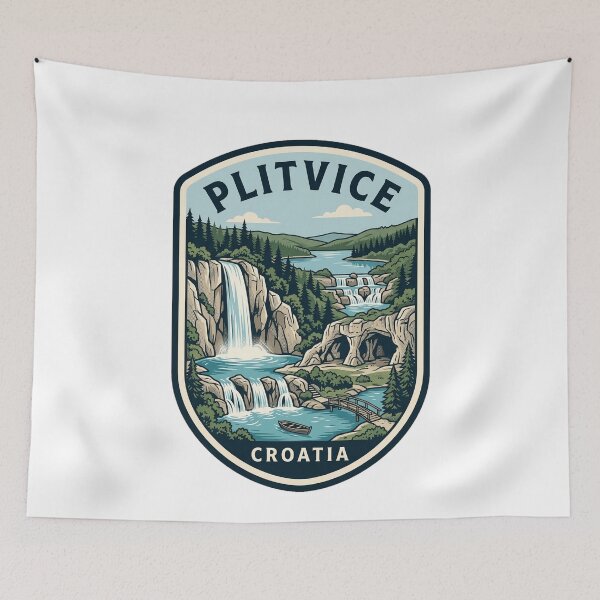 Item preview, Plitvice Lakes National Park Croatia Vintage Badge designed and sold by k3rstman1.