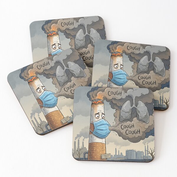 Item preview, Factory Smokestack Cigarette Pollution Environmental Cartoon designed and sold by Michaelragheb.