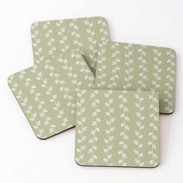 Item preview, Veta botánica - Verde musgo blanco designed and sold by Fabricatemyart.