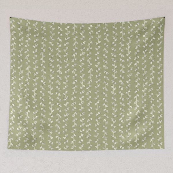 Item preview, Botanic Vein - Moss Green White  designed and sold by Fabricatemyart.
