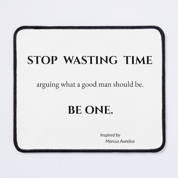 Item preview, Stop Wasting Time – White Minimalist Stoic Quote Inspired by Marcus Aurelius designed and sold by CalmWorldShop.