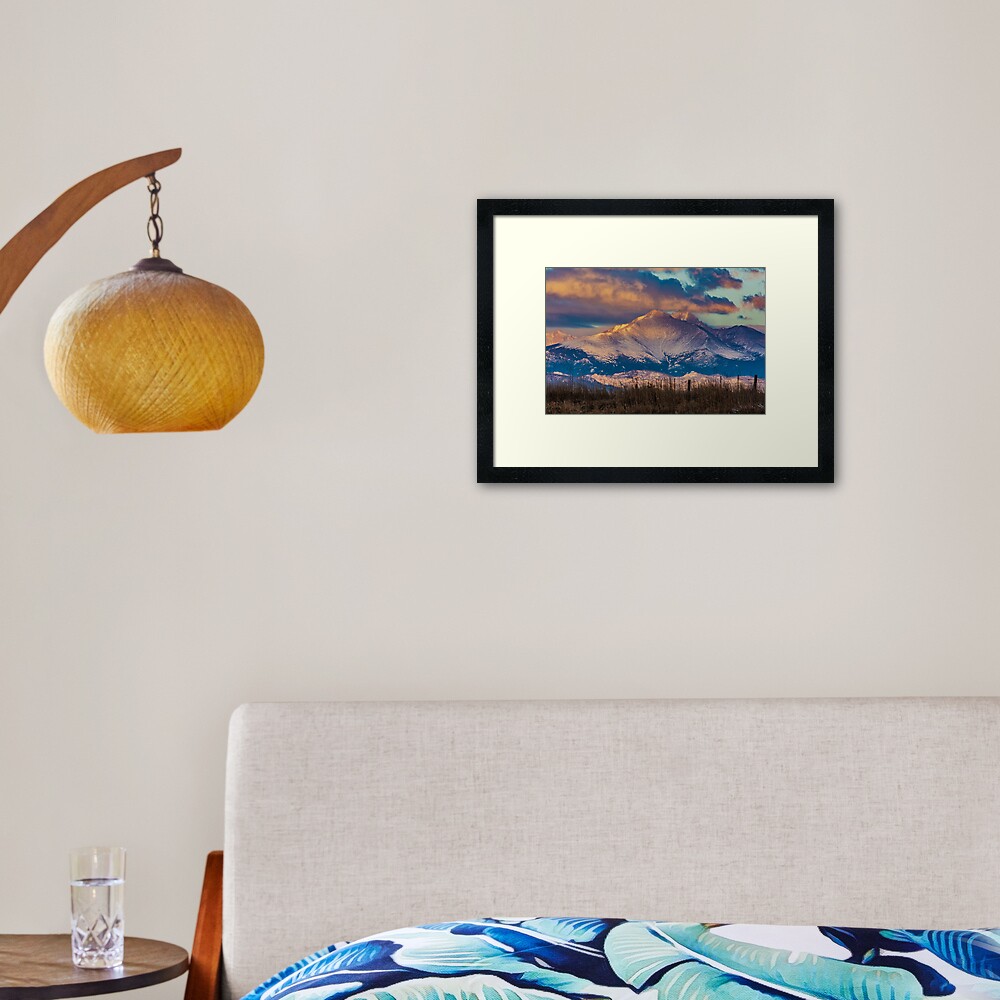 Mt Meeker and Longs Peak Sunrise Framed Art Print