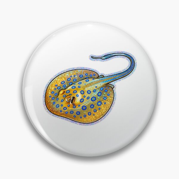 Item preview, Blue Spotted Stingray Holographic Reef Art designed and sold by KenworksDigital.