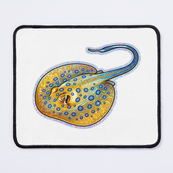 Item preview, Blue Spotted Stingray Holographic Reef Art designed and sold by KenworksDigital.