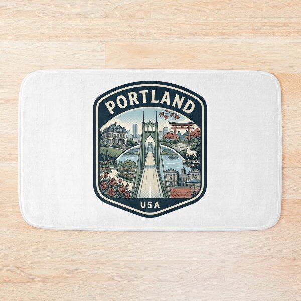 Item preview, Portland Oregon Vintage Travel Badge Landmark Illustration designed and sold by k3rstman1.