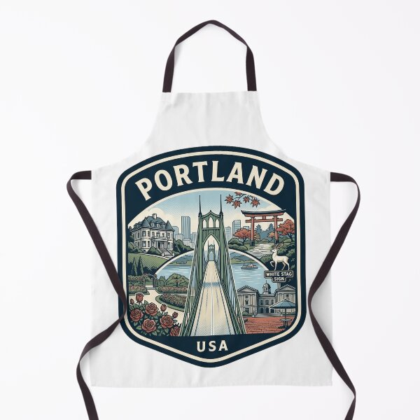 Item preview, Portland Oregon Vintage Travel Badge Landmark Illustration designed and sold by k3rstman1.