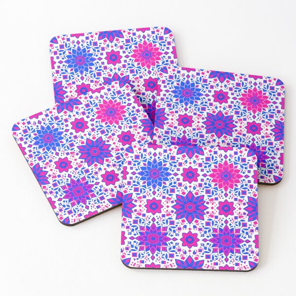 Item preview, Vibrant Geometric Floral Seamless Pattern Blue Pink designed and sold by Owcomm.