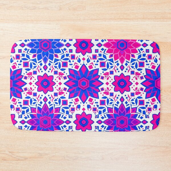 Item preview, Vibrant Geometric Floral Seamless Pattern Blue Pink designed and sold by Owcomm.
