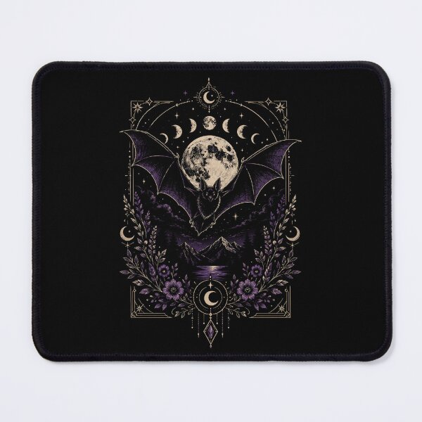 Item preview, Spooky Halloween Gothic Cottagecore Floral Bat Moon Phase designed and sold by Kladhadredo.