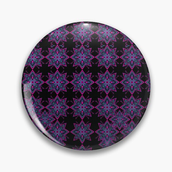 Item preview, Neon Pink And Blue Geometric Flower Pattern designed and sold by Owcomm.