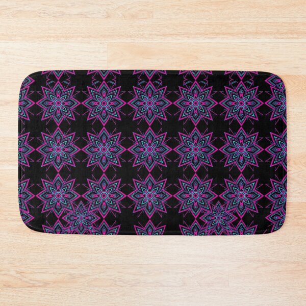 Item preview, Neon Pink And Blue Geometric Flower Pattern designed and sold by Owcomm.