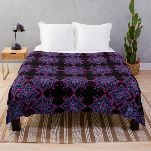 Item preview, Neon Pink And Blue Geometric Flower Pattern designed and sold by Owcomm.