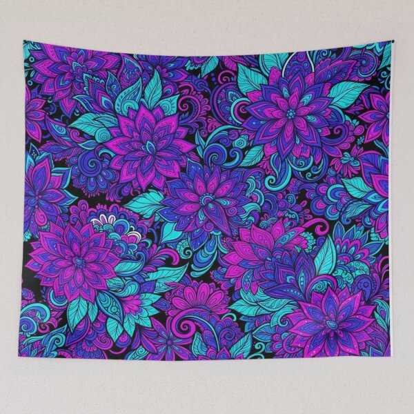 Item preview, Vibrant Neon Floral Paisley Pattern designed and sold by Owcomm.