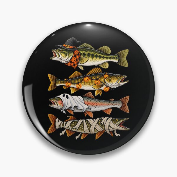 Item preview, Halloween Trout Fish Ghost Pumpkin Skeleton Mummy designed and sold by Kladhadredo.