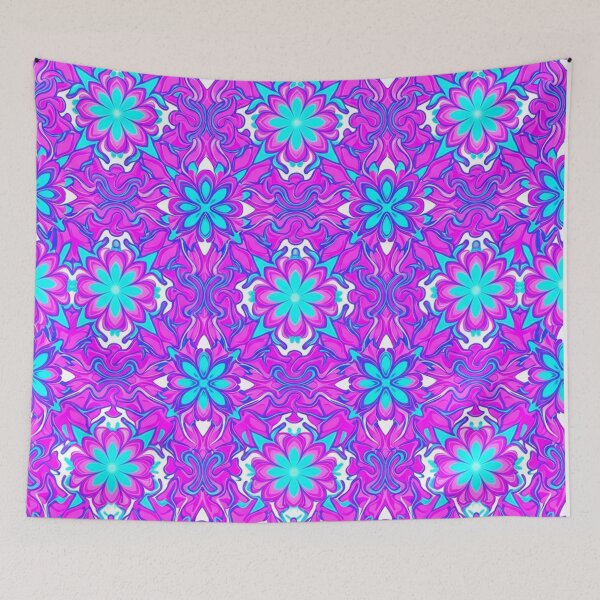 Item preview, Vibrant Pink And Blue Floral Mandala Pattern designed and sold by Owcomm.