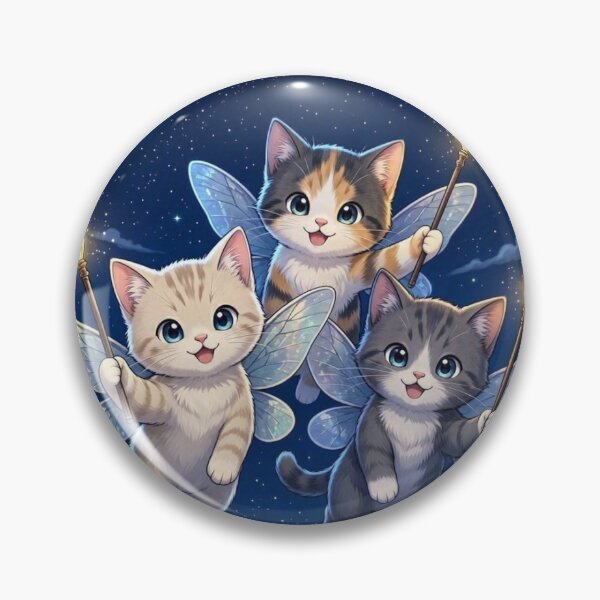 Item preview, Cute Fairy Kittens - Magical Wands in Starry Night designed and sold by Breezes-of-Ida.