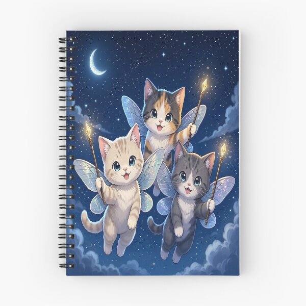 Item preview, Cute Fairy Kittens - Magical Wands in Starry Night designed and sold by Breezes-of-Ida.