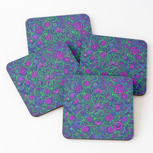 Item preview, Vibrant Neon Floral Mandala Pattern designed and sold by Owcomm.