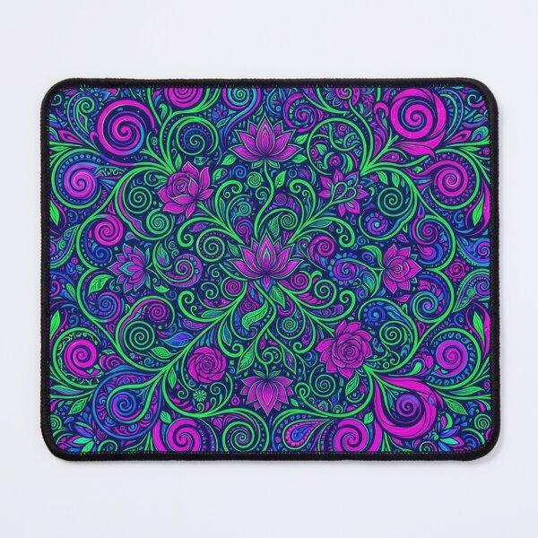 Item preview, Vibrant Neon Floral Mandala Pattern designed and sold by Owcomm.