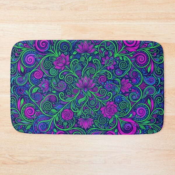 Item preview, Vibrant Neon Floral Mandala Pattern designed and sold by Owcomm.