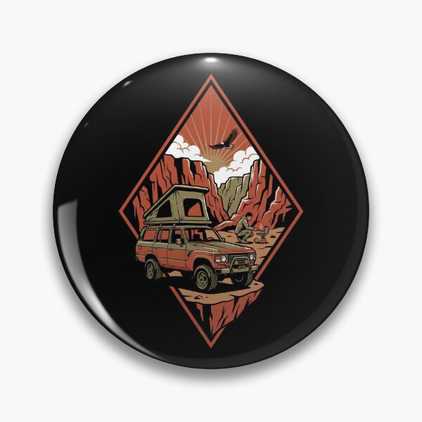 Item preview, Vintage 4x4 Overland Canyon Camping Rooftop Tent Wilderness Badge designed and sold by Animer-art1.