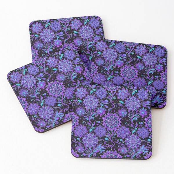 Item preview, Vibrant Purple Cosmic Floral Night Pattern designed and sold by Owcomm.