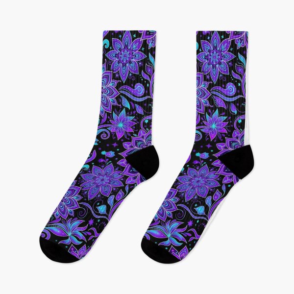 Item preview, Vibrant Purple Cosmic Floral Night Pattern designed and sold by Owcomm.