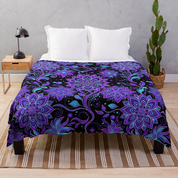 Item preview, Vibrant Purple Cosmic Floral Night Pattern designed and sold by Owcomm.