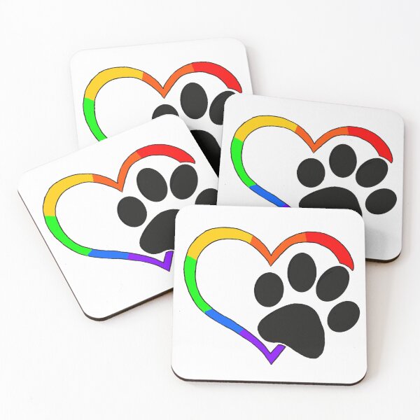Item preview, rainbow heart paw designed and sold by the-imPAWium.