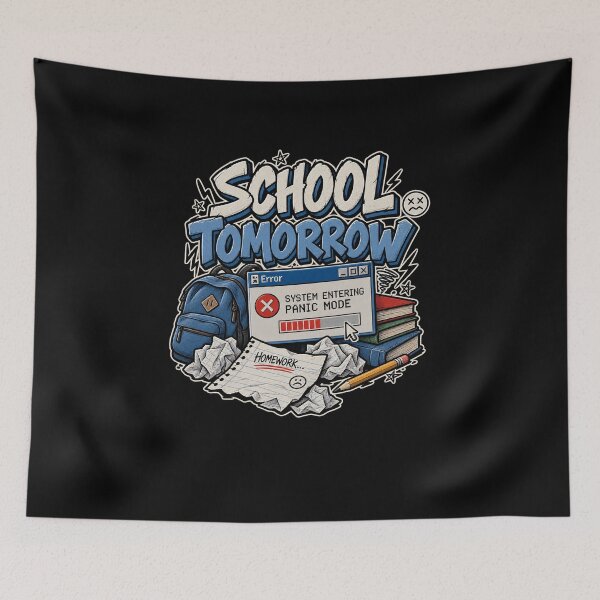 Item preview, Funny School Tomorrow Panic Mode Homework Error Art designed and sold by elderberry.