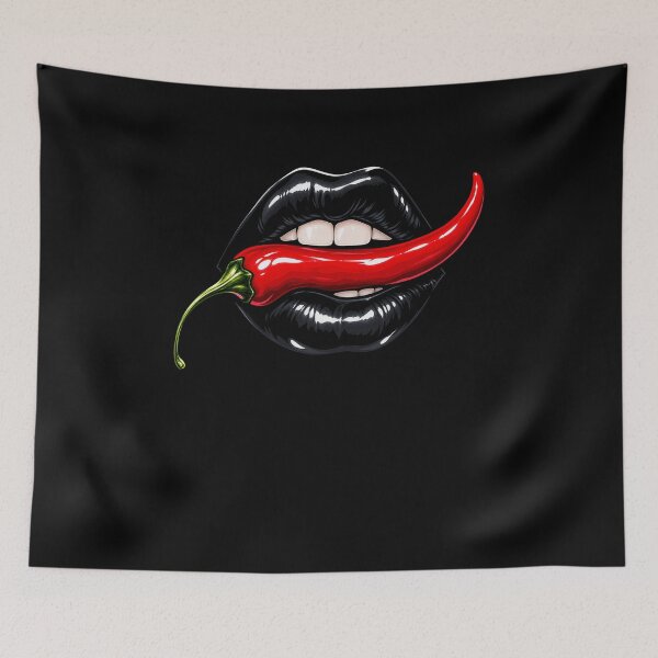 Item preview, Funny Chili Lips Bite Spicy Food Humor Art designed and sold by elderberry.