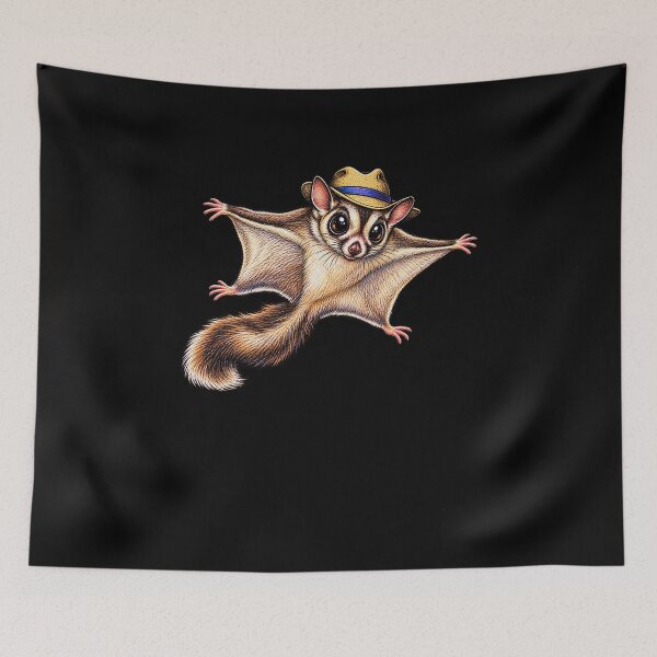 Item preview, Funny Flying Sugar Glider Squirrel With Straw Hat Art designed and sold by elderberry.