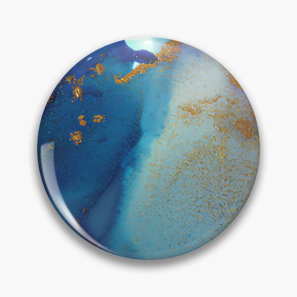 Item preview, Royal Blue and Gold Bronze Alcohol Ink Abstract Marble Wall Art designed and sold by LuxocaDesigns24.