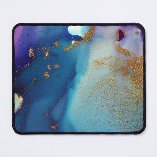 Item preview, Royal Blue and Gold Bronze Alcohol Ink Abstract Marble Wall Art designed and sold by LuxocaDesigns24.