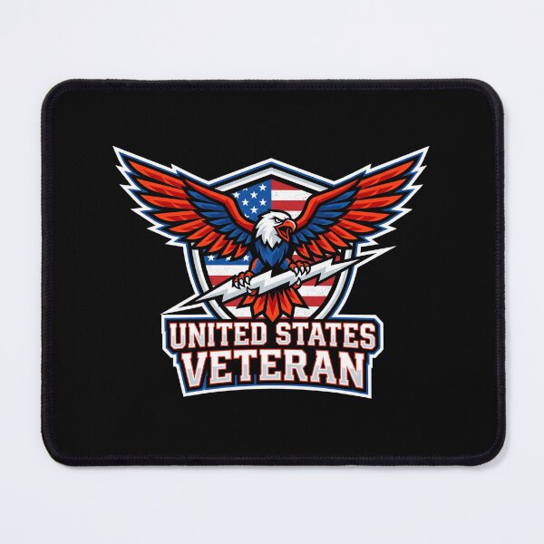Item preview, United States Veteran Eagle Lightning Bolt Patriotic Crest designed and sold by TeNovaStudio ⭐⭐⭐⭐⭐.