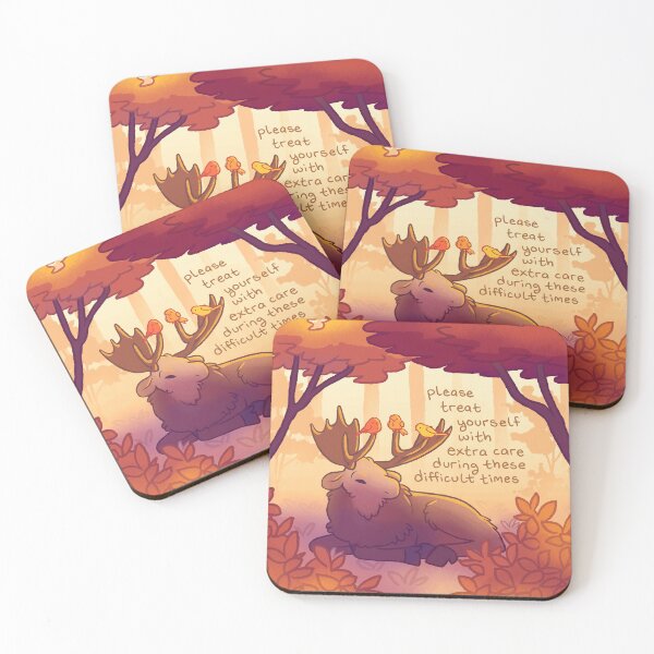 Item preview, "Please Treat Yourself With Extra Care" Autumn Moose and Birds designed and sold by thelatestkate.
