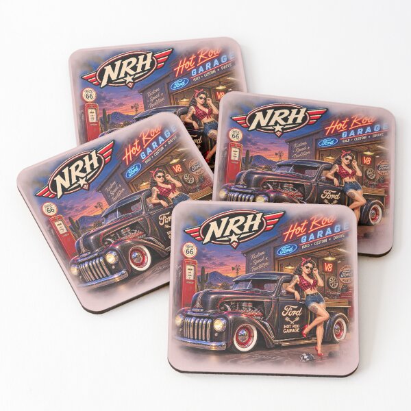 Aperçu de l'œuvre NRH Hot Rod Garage Vintage Design créée et vendue par Normandy Road Heritage™ - Vintage Garage Art.