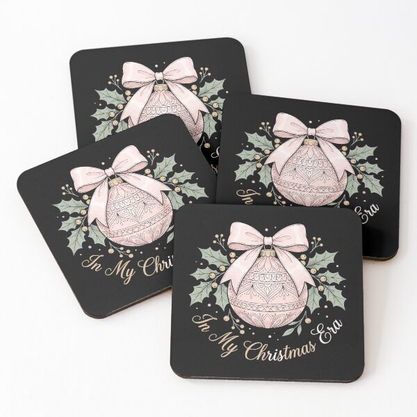 Item preview, In My Christmas Era Pink Bow Ornament Holly Holiday Coquette designed and sold by TeNovaStudio ⭐⭐⭐⭐⭐.