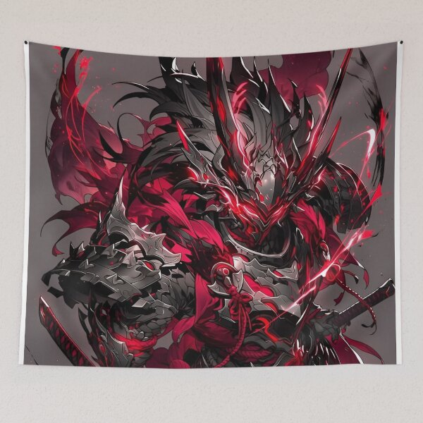 Item preview, Dark Demon Samurai Warrior – Red Crimson Japanese Fantasy Armor designed and sold by Dyan4.