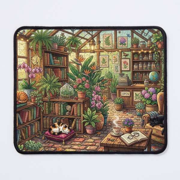 Item preview, Cozy Botanical Greenhouse Bookshop Jigsaw Puzzle - Magic Garden & Vintage Books designed and sold by Sema Sema.
