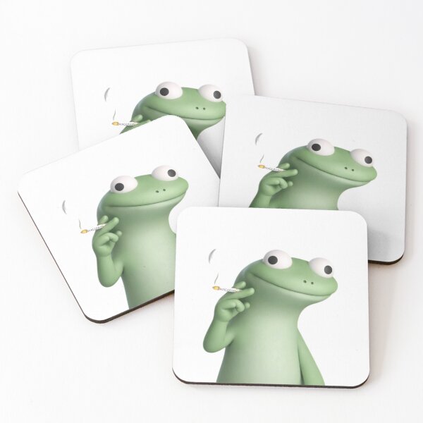 Item preview, Funny Green Lizard Smoking – Cute Stoner Gecko Meme designed and sold by Dyan4.
