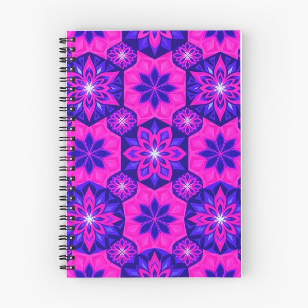 Item preview, Vibrant Neon Pink and Blue Floral Mandala Pattern designed and sold by Owcomm.