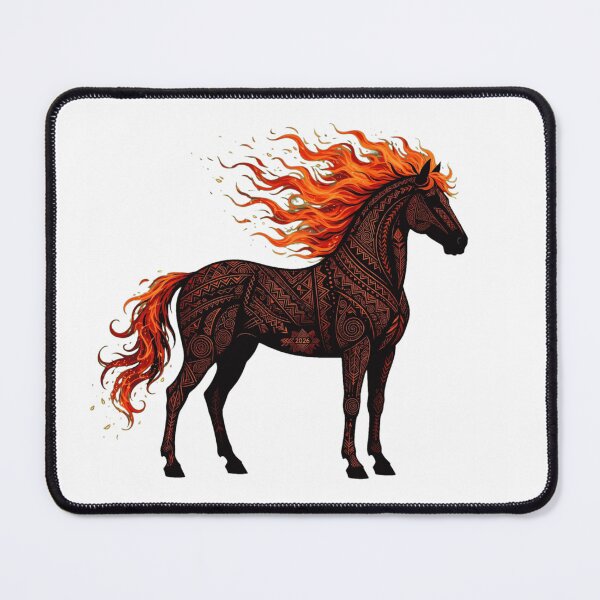 Item preview, Fire Horse 2026 - Tribal Flame Zodiac designed and sold by Fulaly.