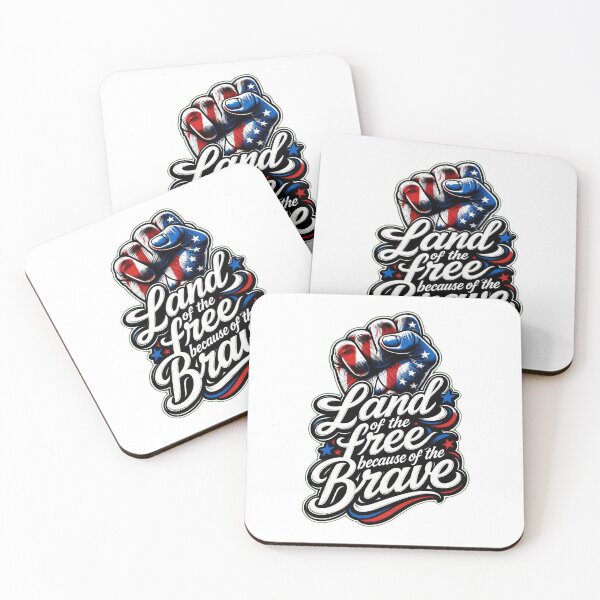 Item preview, Land of the Free Because of the Brave – Patriotic American Freedom Fist designed and sold by WLHmedia.com .