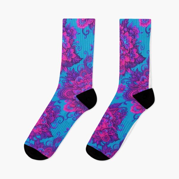 Item preview, Electric Blue and Magenta Floral Pattern designed and sold by Owcomm.