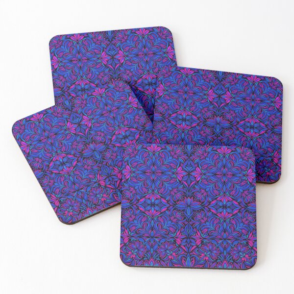 Item preview, Vibrant Blue and Pink Floral Pattern designed and sold by Owcomm.